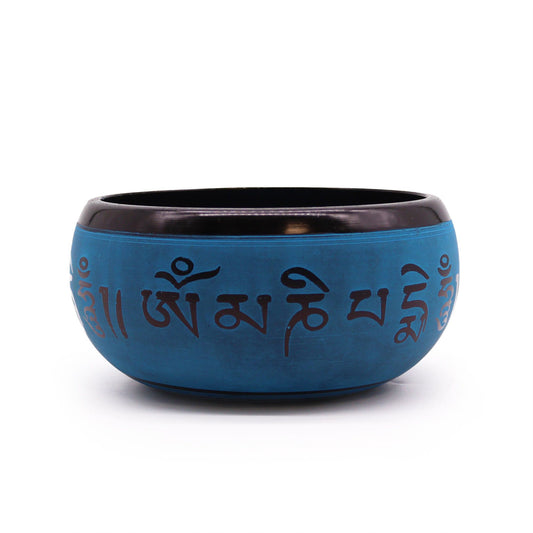 Earth Powder Klangschale – Blaues Mantra Fünf Buddhas 16cm