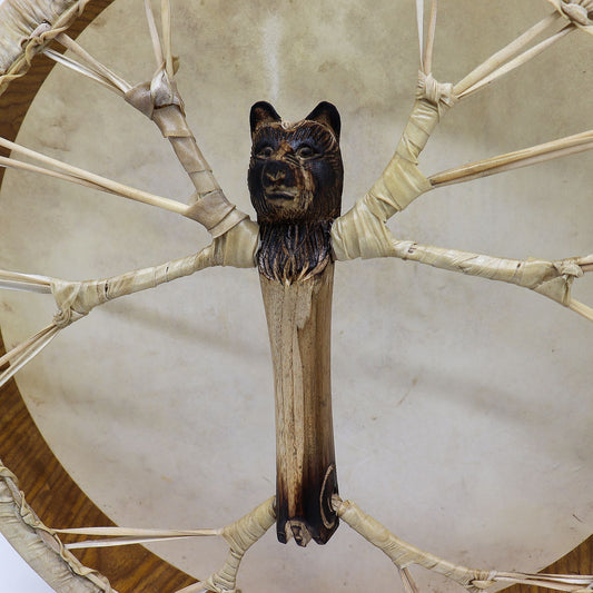 Spirit of the Bear – Schamanentrommel mit Schlegel, stimmbar – 40cm