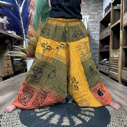 Yoga & Festival Hose – Aladdin Himalayan Print – Orange
