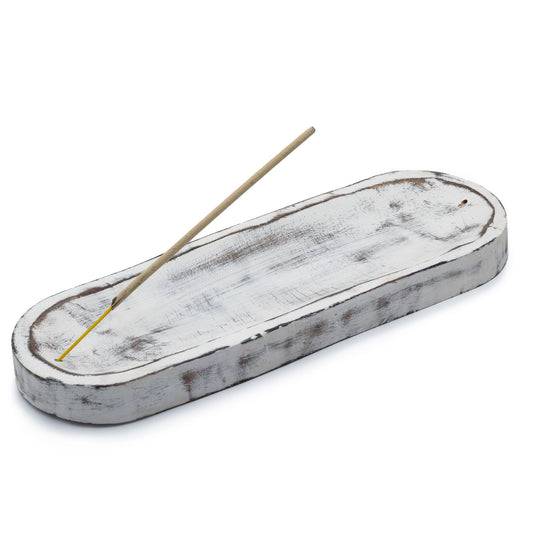 Große Räucherstäbchen-Ablage 30x10cm – Classic Whitewash