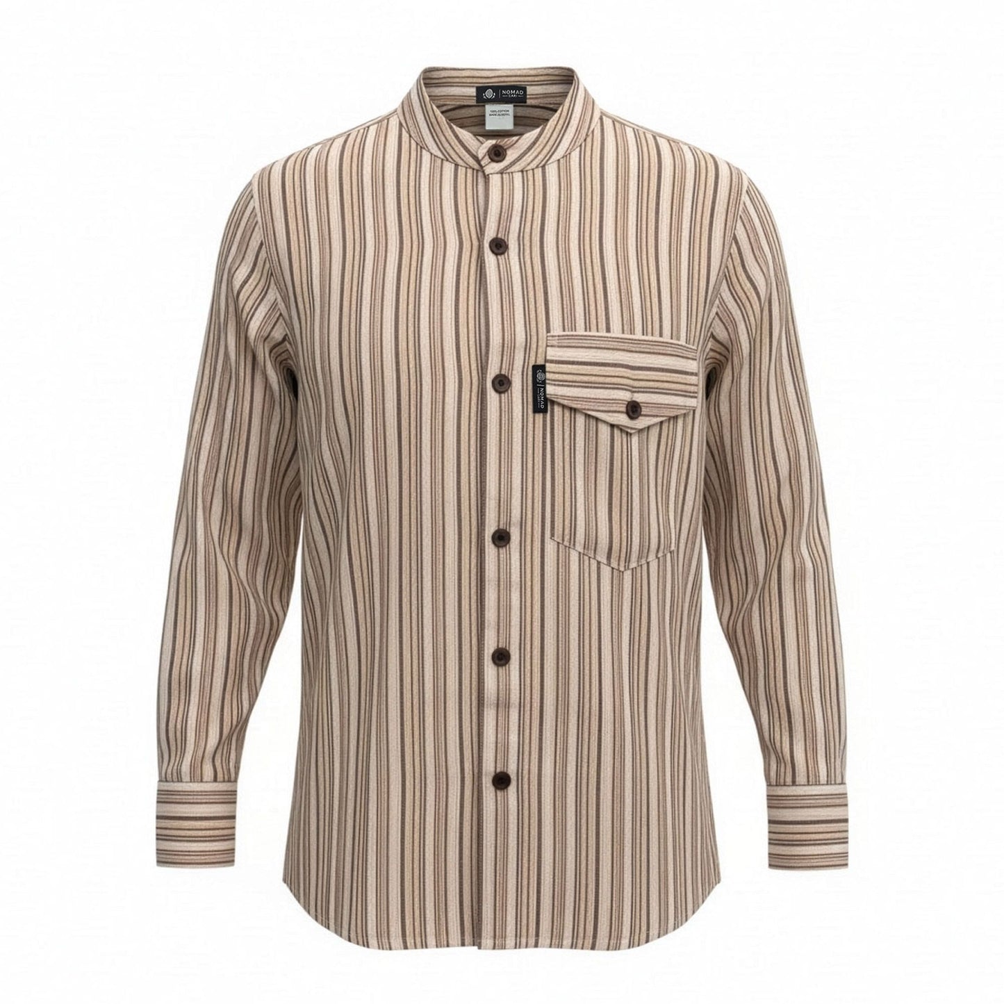 Nomad Sari Grandad Shirt – Brown Beige – Größe L