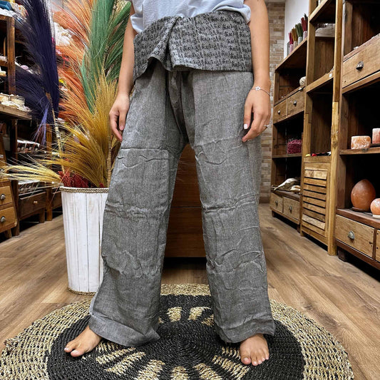 Yoga & Festival Hose – Thai Fisherman Mandala Mantra – Grau