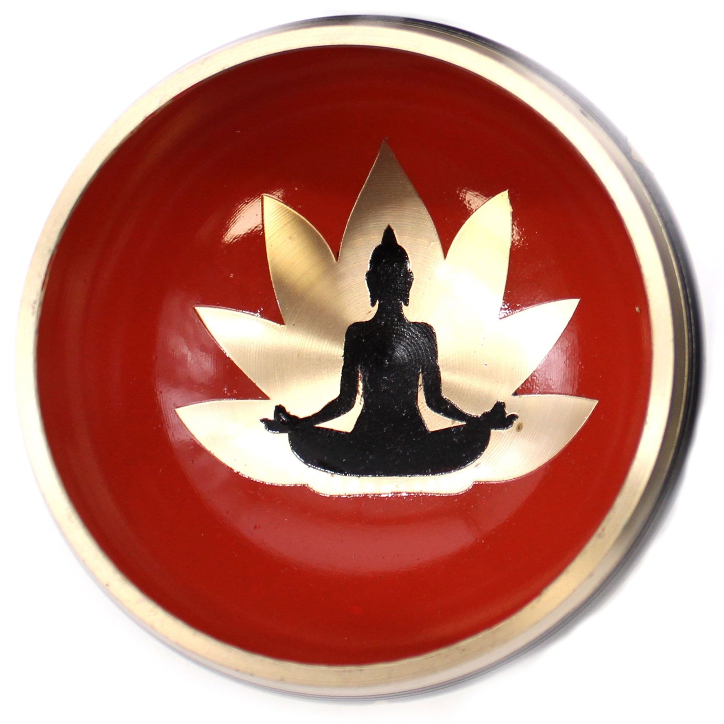 Tibetische Klangschalen-Set Buddha – Schwarz/Orange 10,7cm
