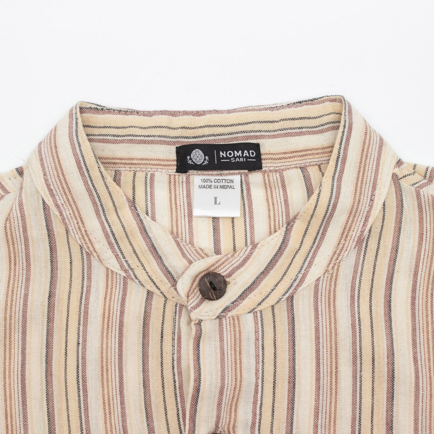 Nomad Sari Grandad Shirt – Brown Beige – Größe L