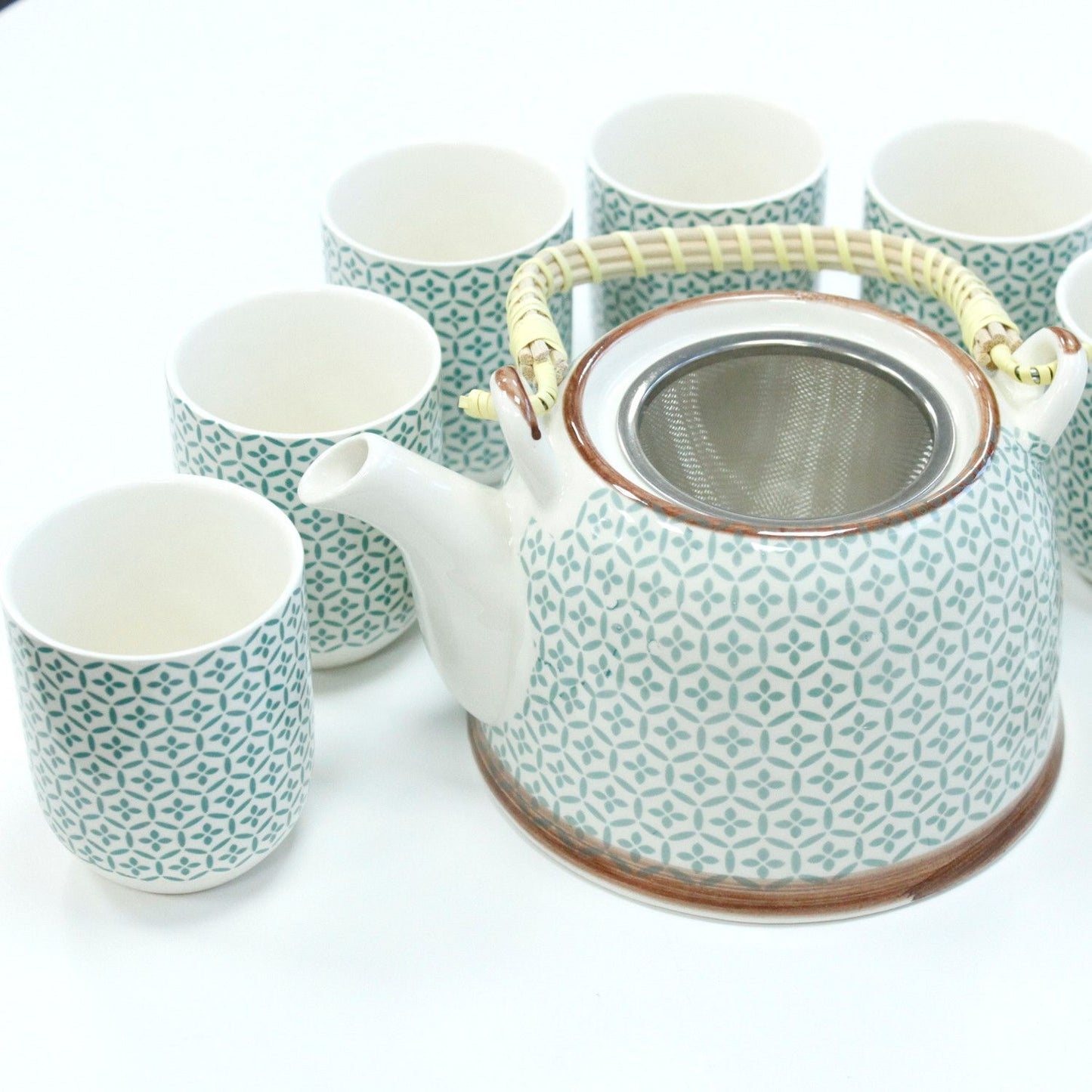 Kräuterteeset – Grünes Mosaik (Kanne & 6 Tassen)
