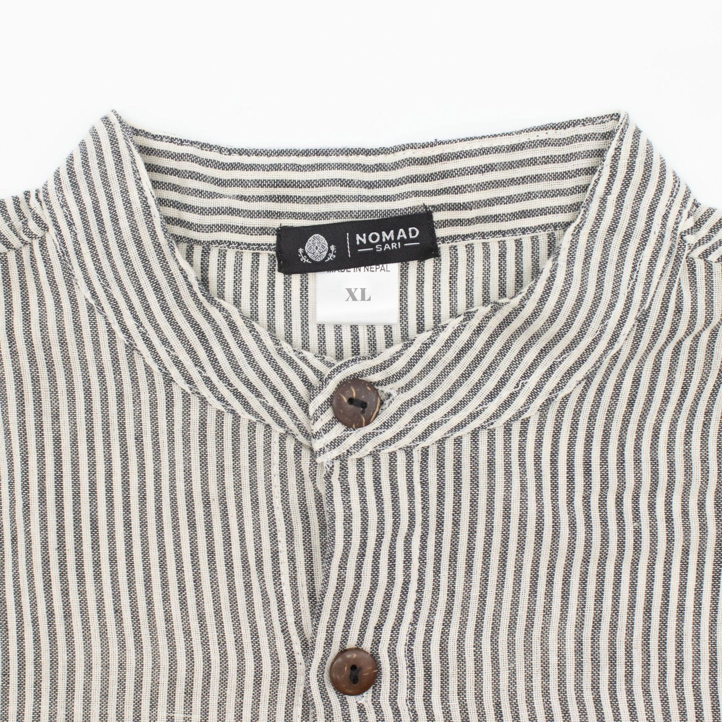 Nomad Sari Grandad Shirt – Grey Stone – Größe XL