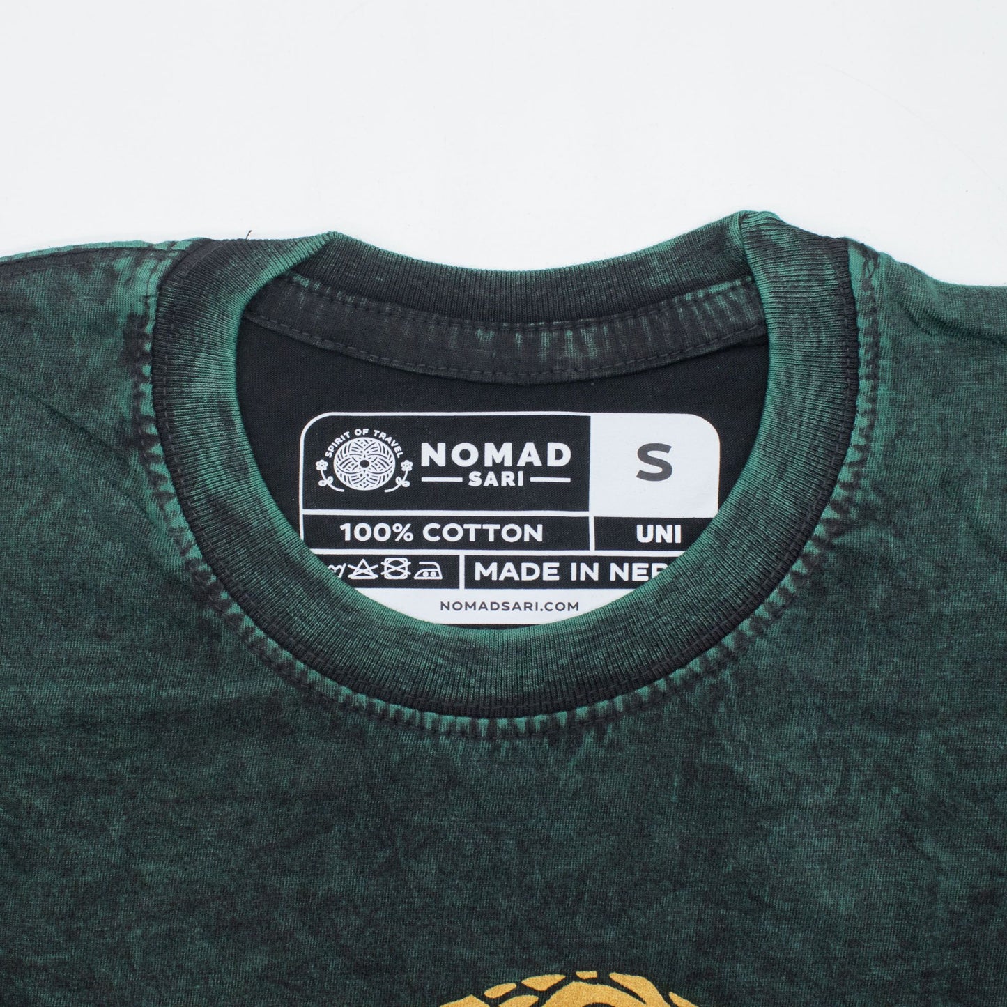 Nomad Sari Stonewashed T-Shirt – Lebensbaum – Grün – Größe S