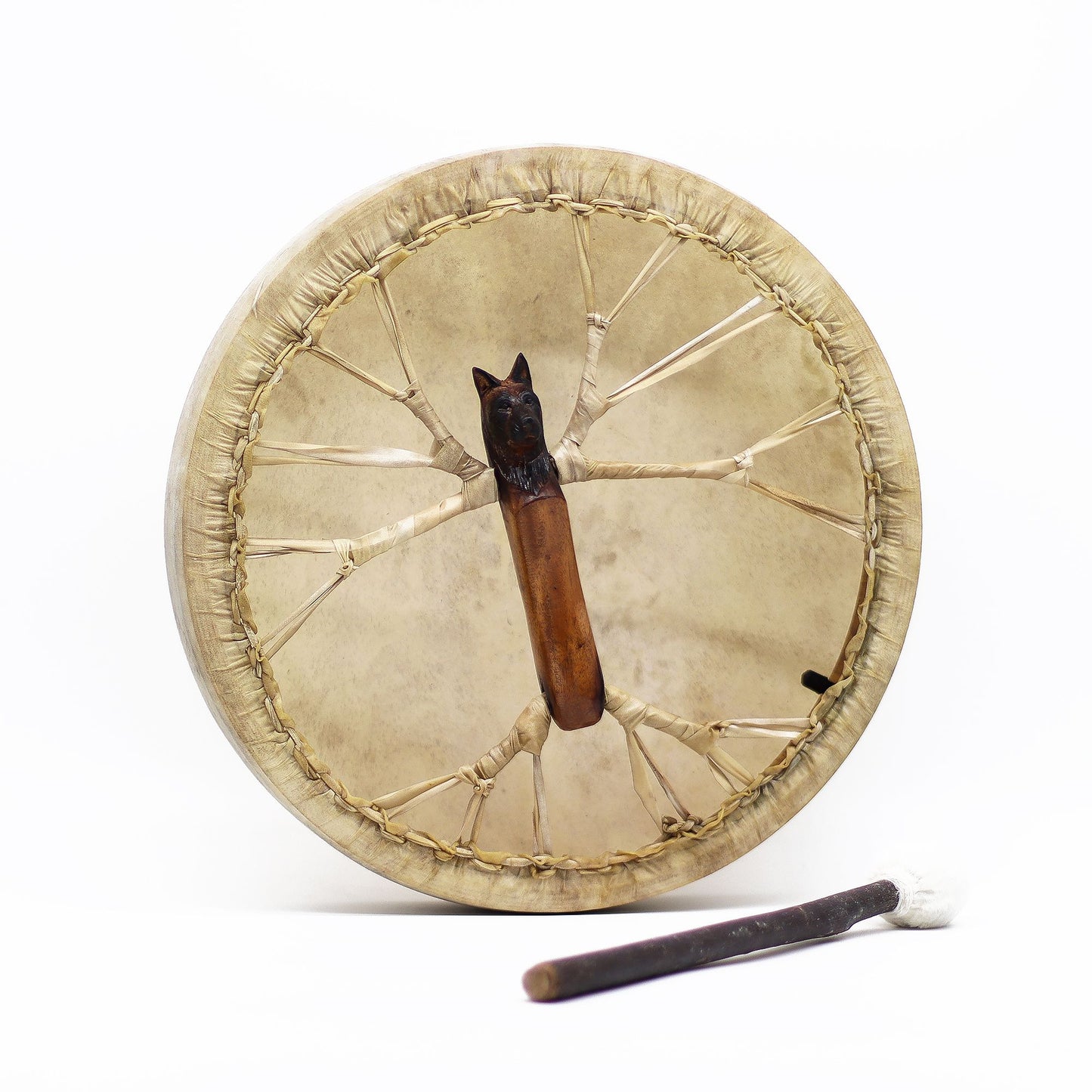 Spirit of the Wolf – Schamanentrommel mit Schlegel, stimmbar – 40cm