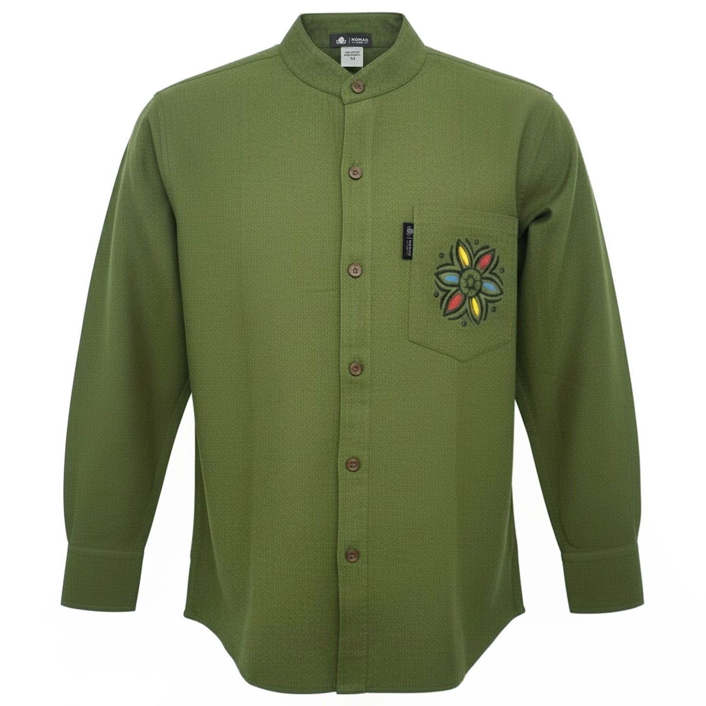 Nomad Sari Kathmandu Shirt – Forest Green – Größe XXL