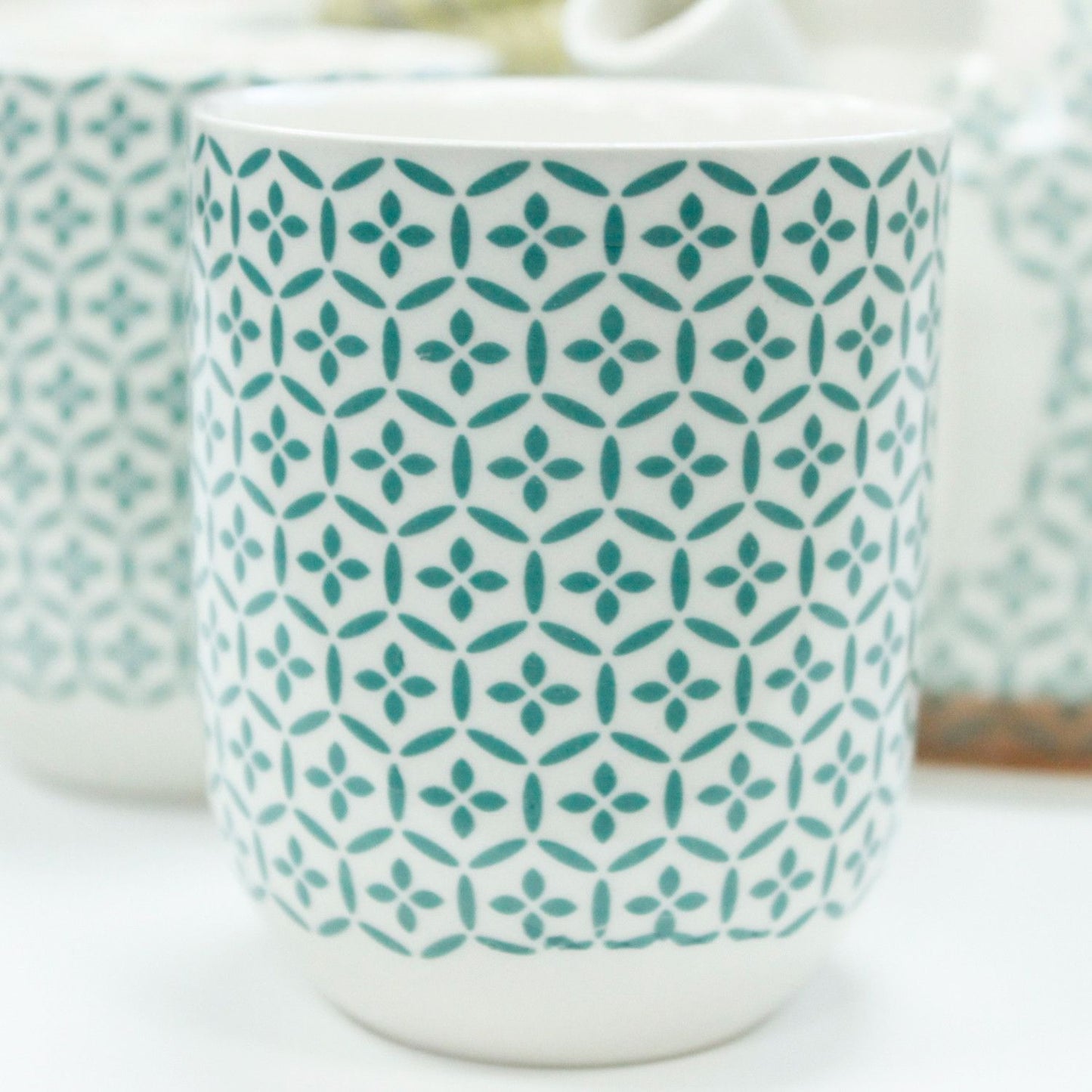Kräuterteeset – Grünes Mosaik (Kanne & 6 Tassen)