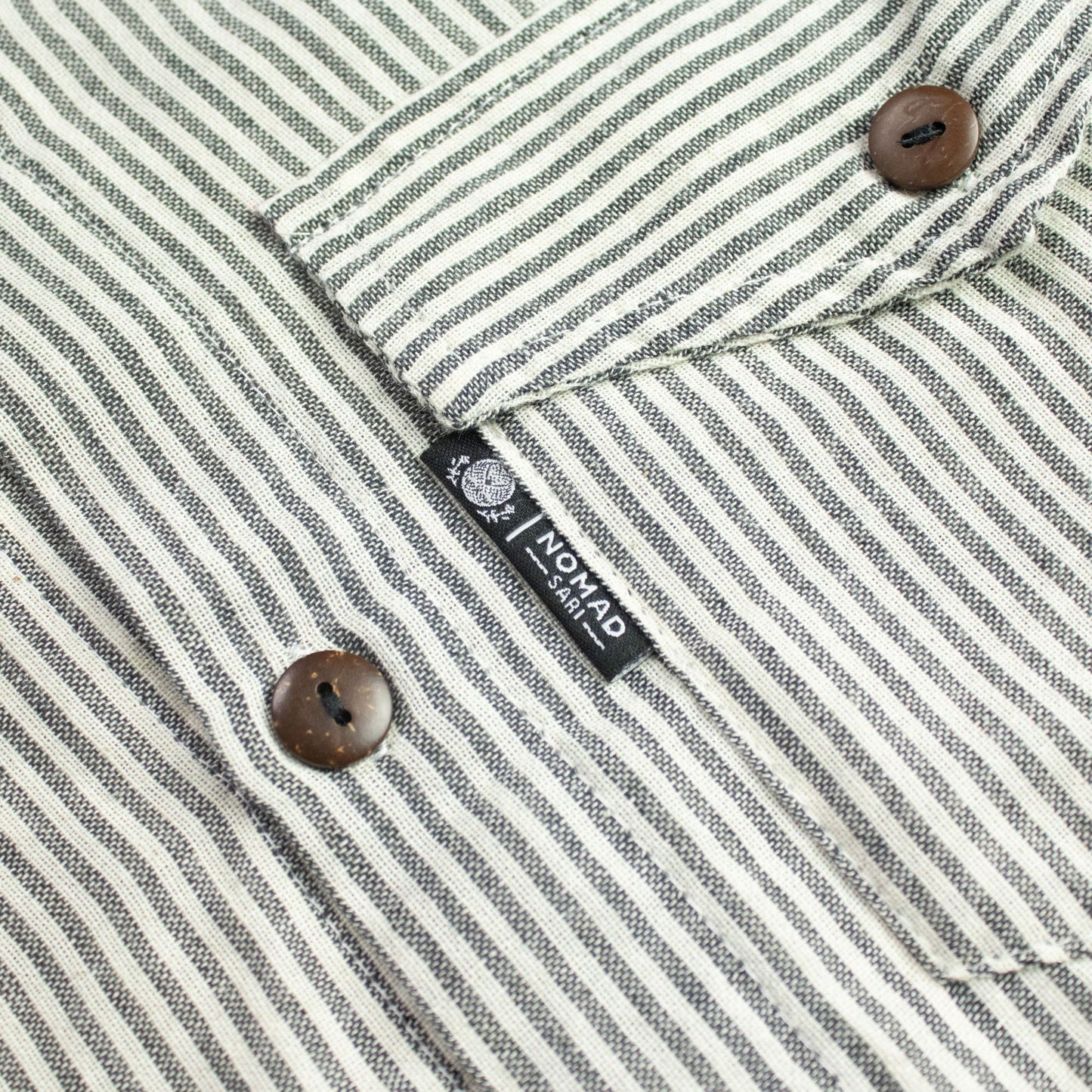 Nomad Sari Grandad Shirt – Grey Stone – Größe XL