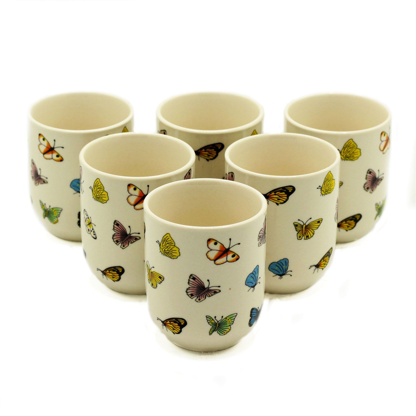 Kräutertee Tassen 6er-Set – Schmetterlinge