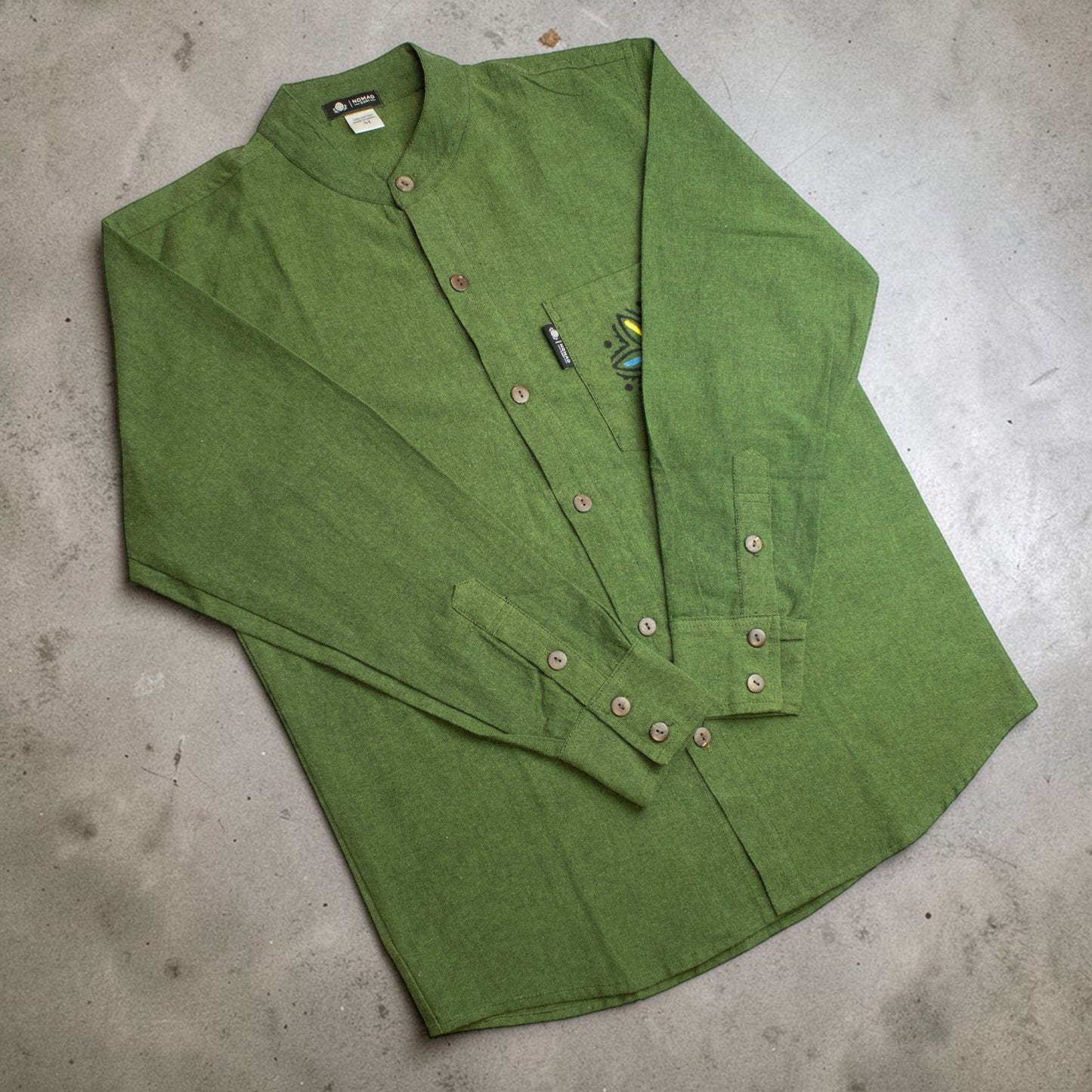 Nomad Sari Kathmandu Shirt – Forest Green – Größe XXL
