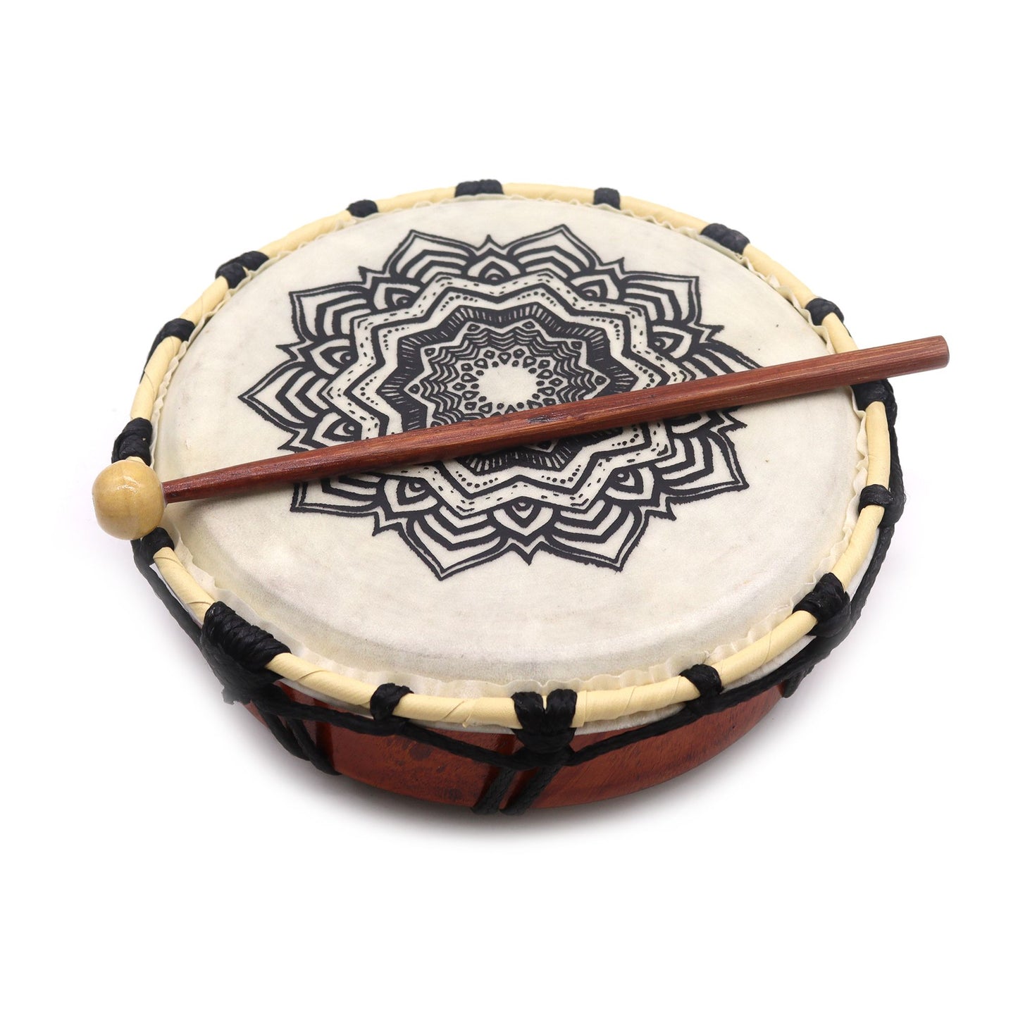 Schamanische Trommel mit Mandala-Design & Schlegeln – 20cm