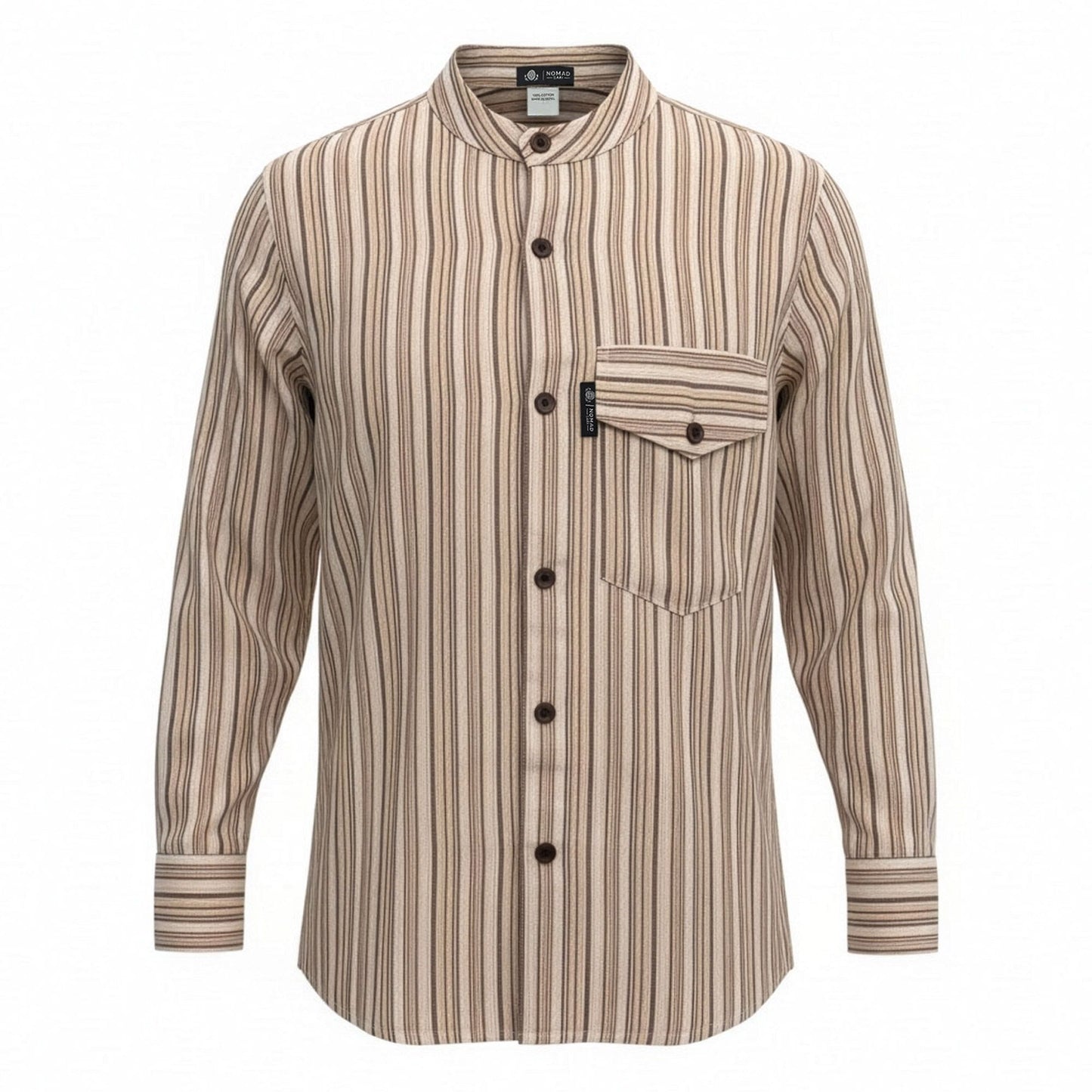 Nomad Sari Grandad Shirt – Brown Beige – Größe XL