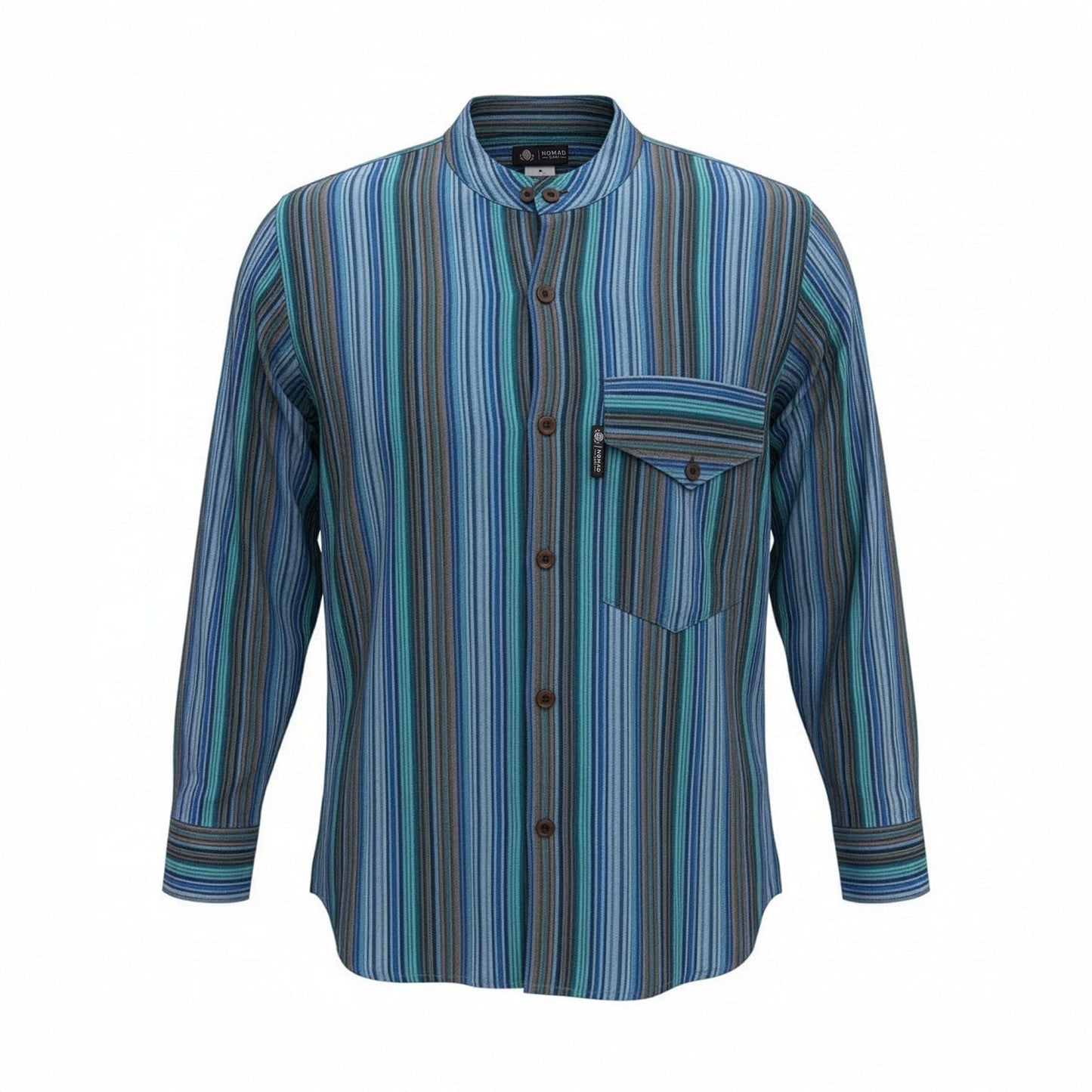 Nomad Sari Grandad Shirt – Türkis – Größe M