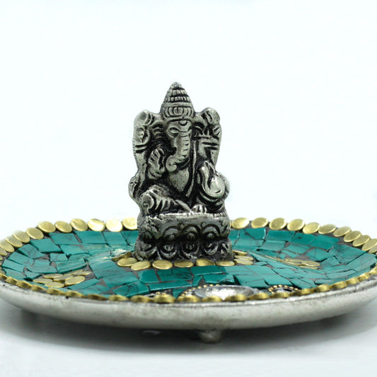 Ganesh Teller Tibetischer Räucherstäbchen- & Kegelhalter