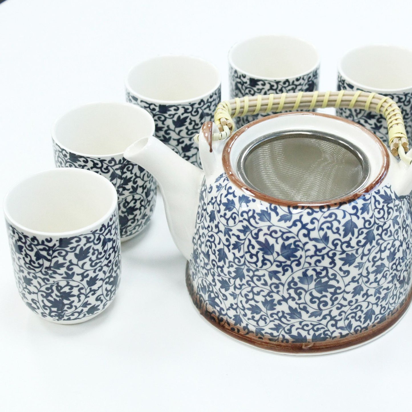 Kräuterteeset – Blaues Muster (Kanne & 6 Tassen)