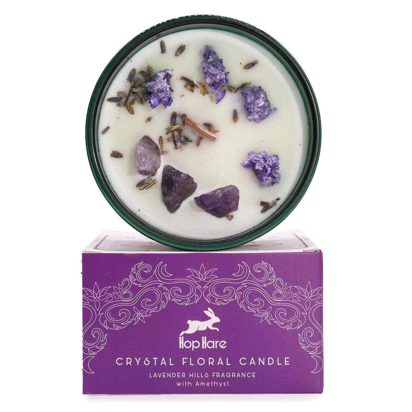 Hop Hare Kristallkerze – Der Mond | Duftkerze mit Amethyst