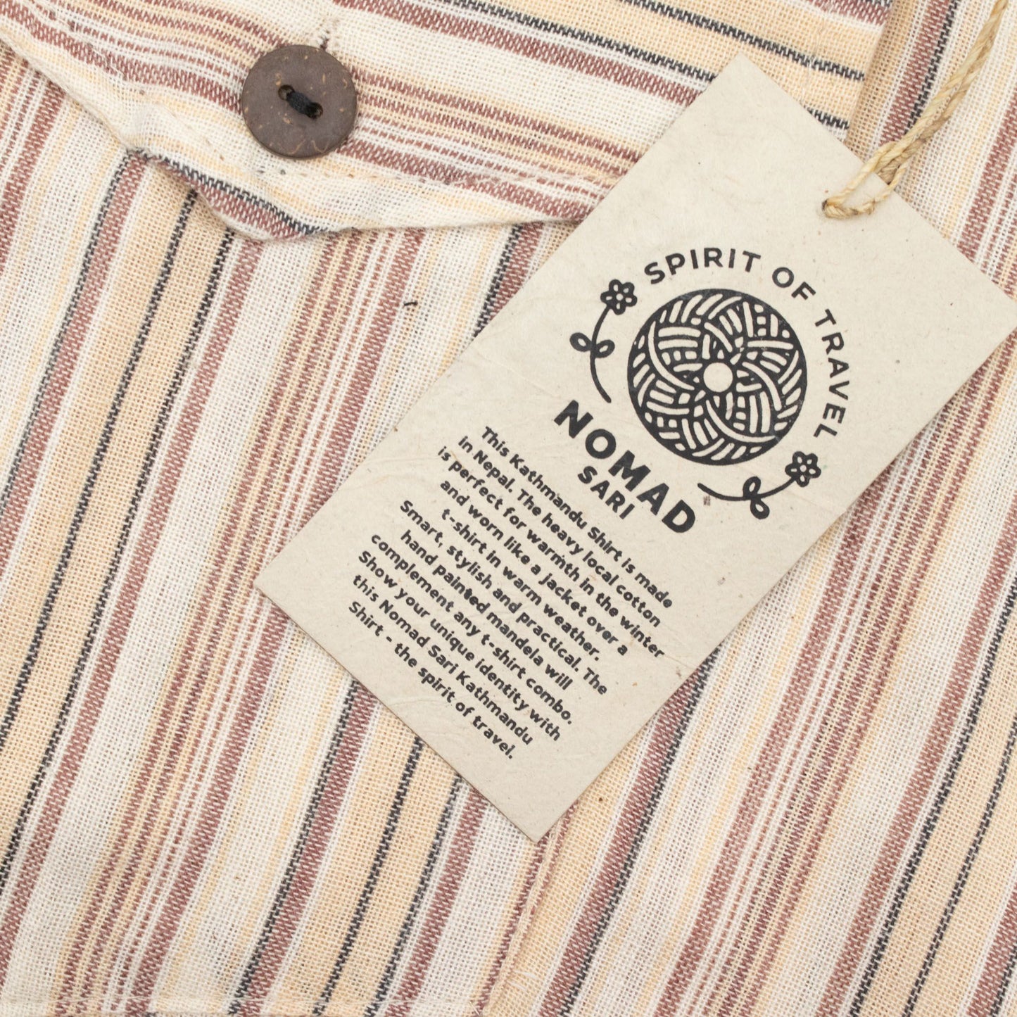 Nomad Sari Grandad Shirt – Brown Beige – Größe XL