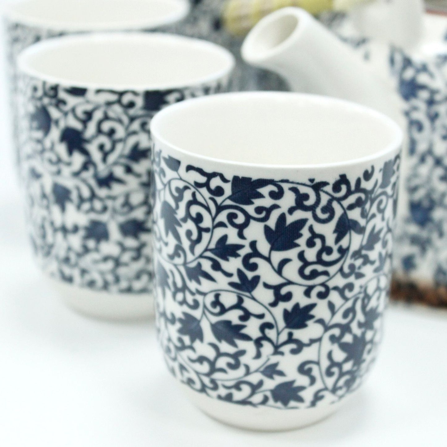 Kräuterteeset – Blaues Muster (Kanne & 6 Tassen)