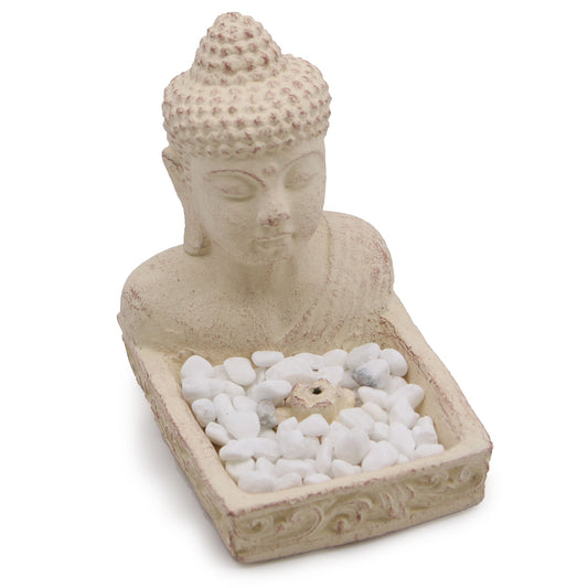 Buddha Feng-Shui Räucherstäbchen-Halter (Creme)