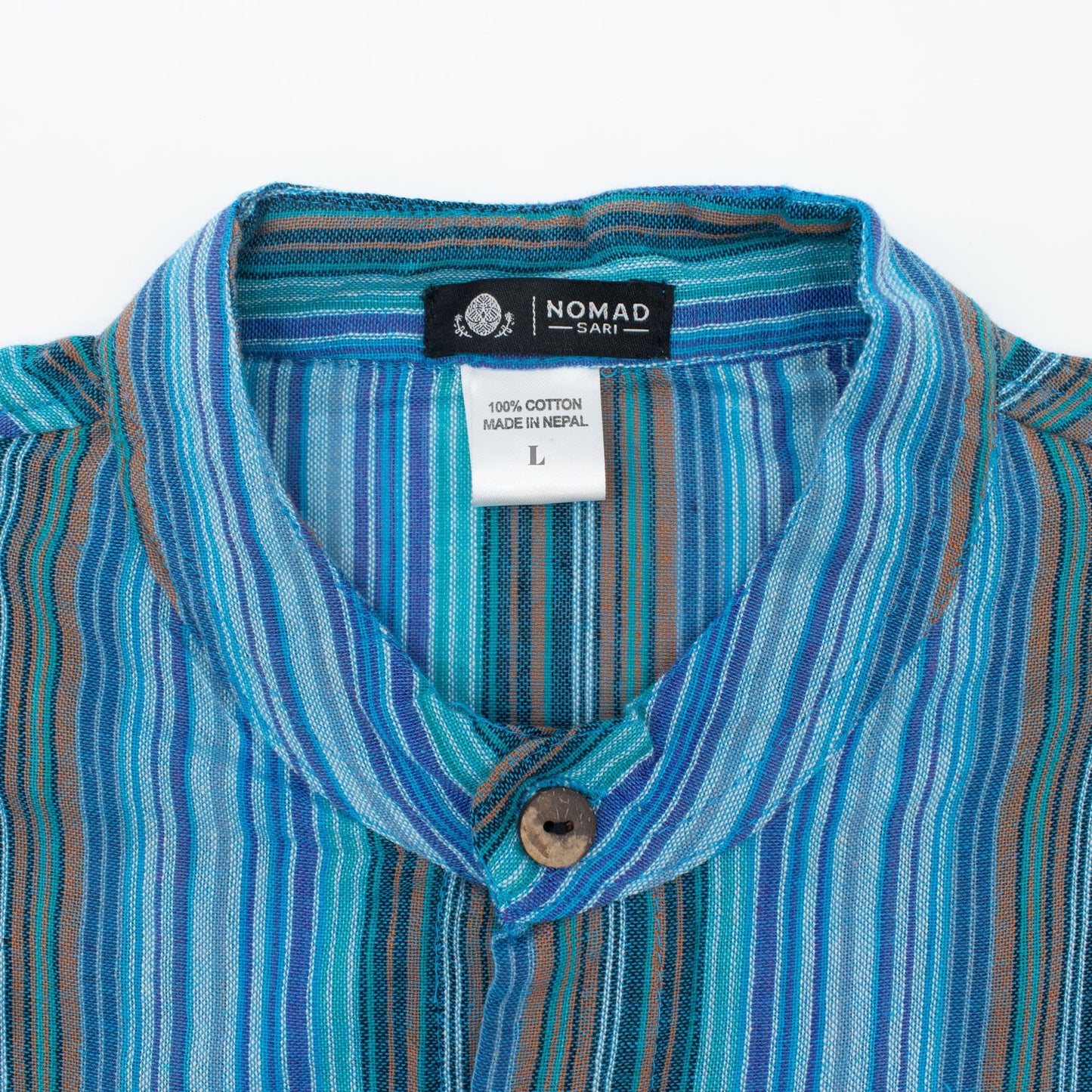 Nomad Sari Grandad Shirt – Türkis – Größe M