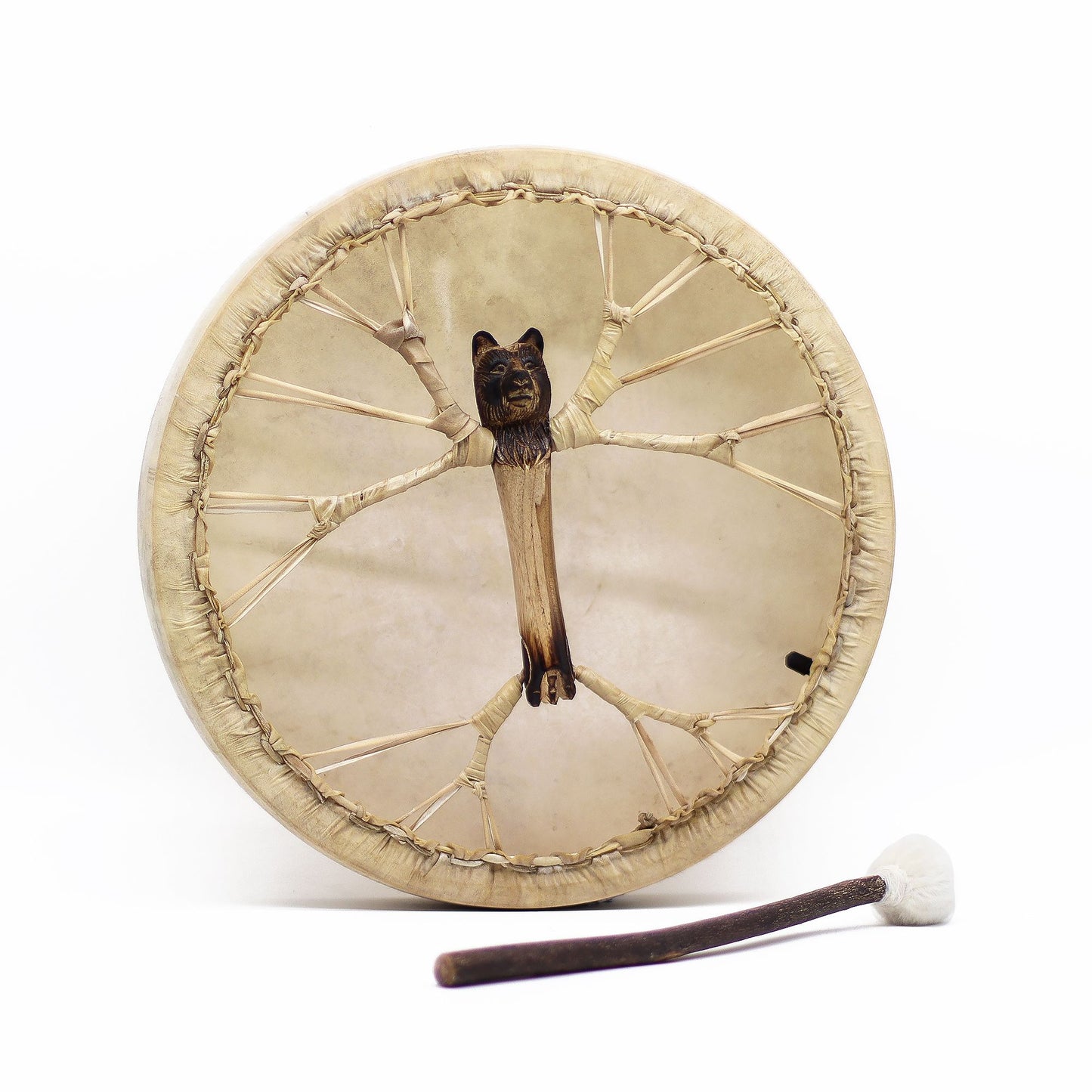 Spirit of the Bear – Schamanentrommel mit Schlegel, stimmbar – 40cm
