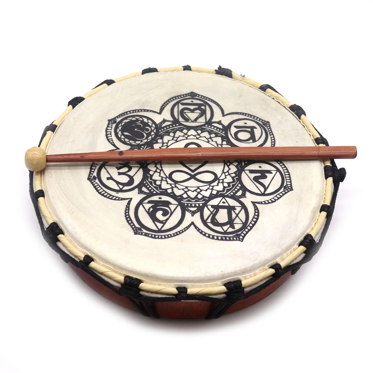 Schamanische Chakra Trommel mit Schlegel – 25cm