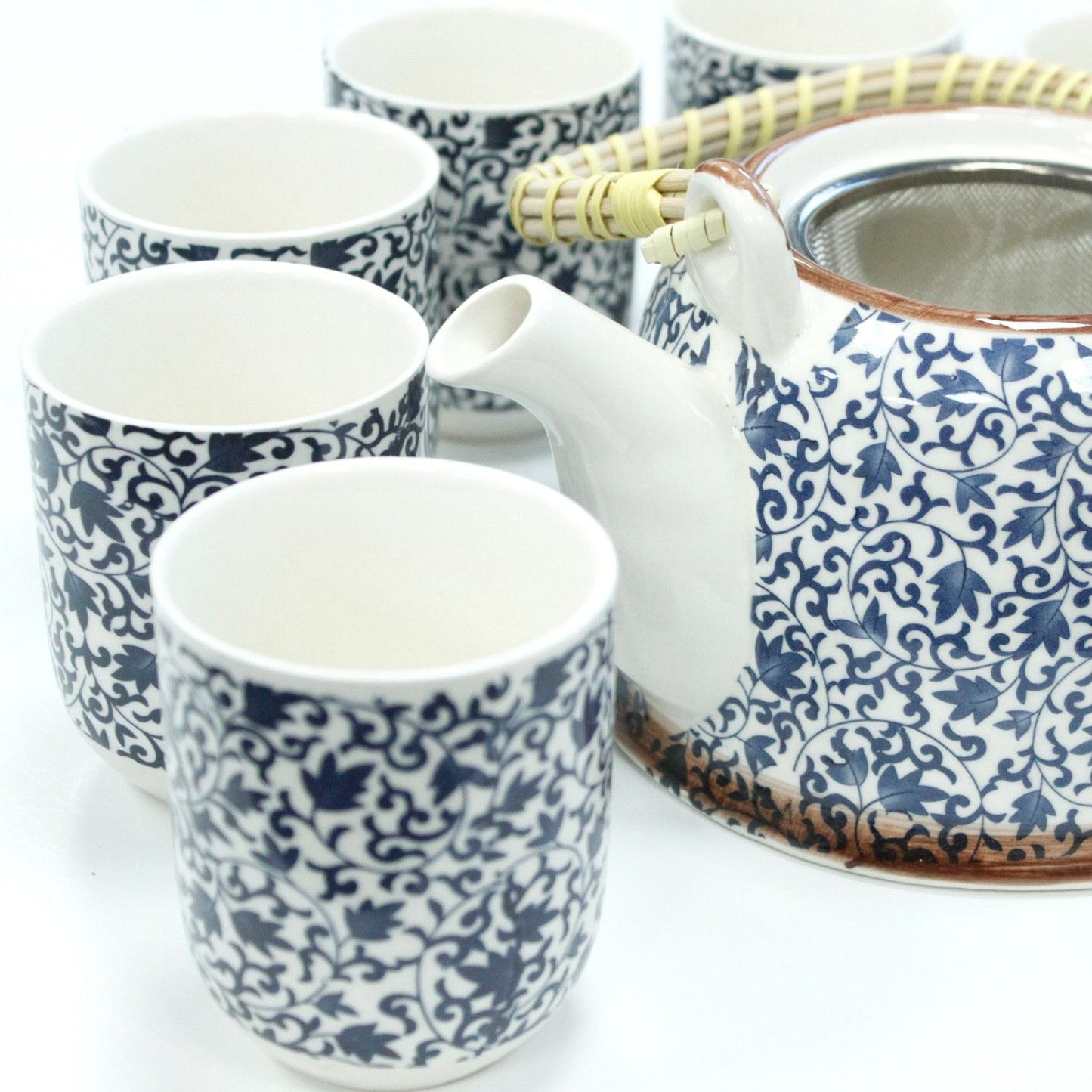 Kräuterteeset – Blaues Muster (Kanne & 6 Tassen)