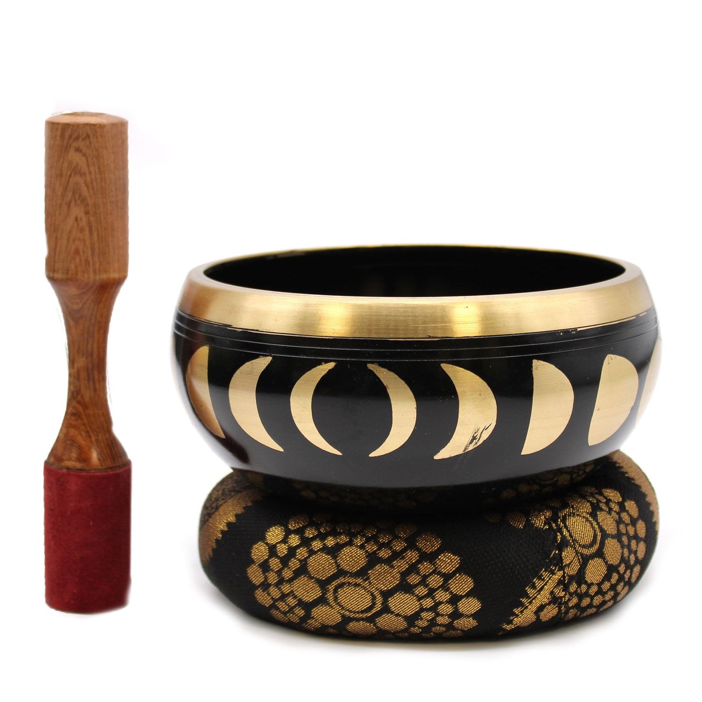 Tibetische Klangschalen-Set Mondphasen – Schwarz 14cm (Groß)