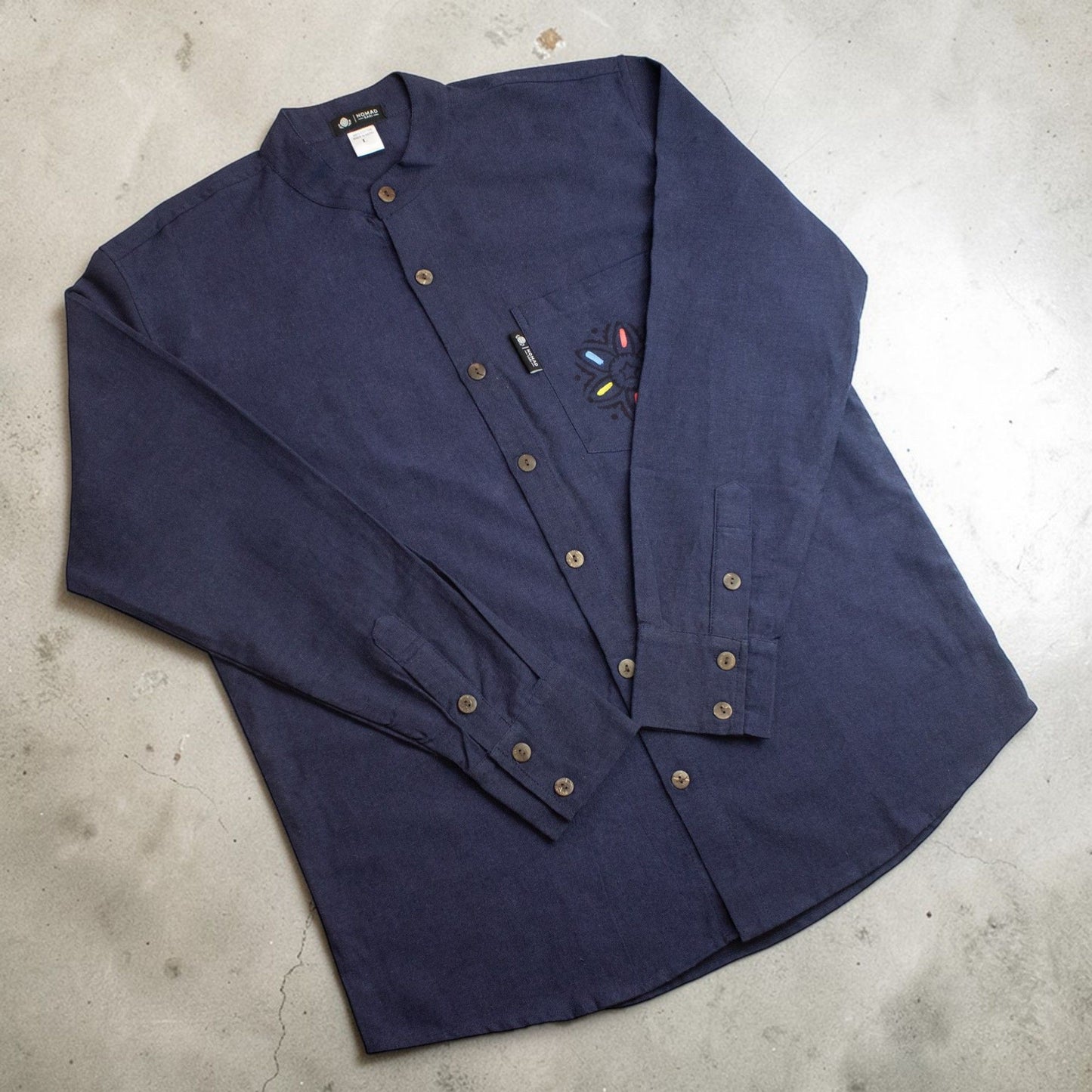 Nomad Sari Kathmandu Shirt – Indigo – Größe XL