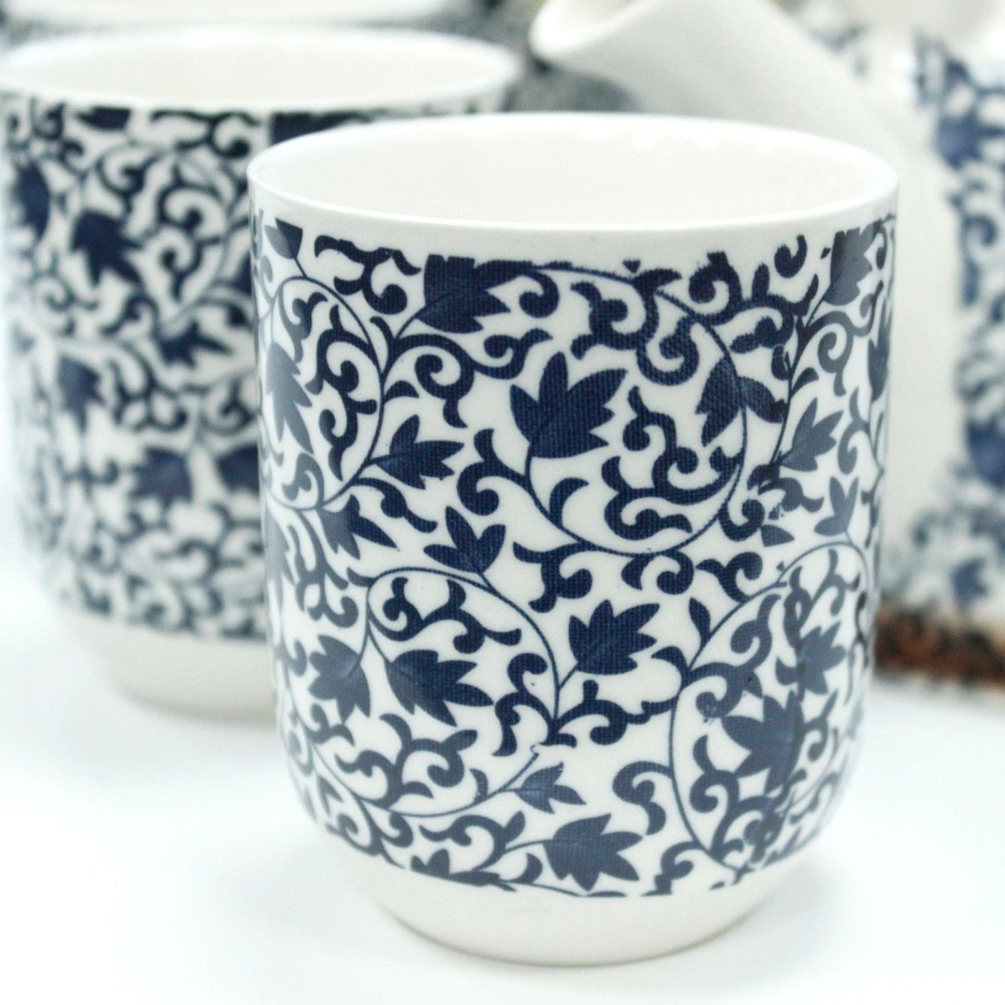 Kräuterteeset – Blaues Muster (Kanne & 6 Tassen)