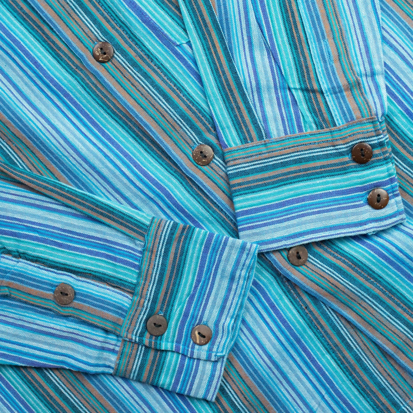 Nomad Sari Grandad Shirt – Türkis – Größe M