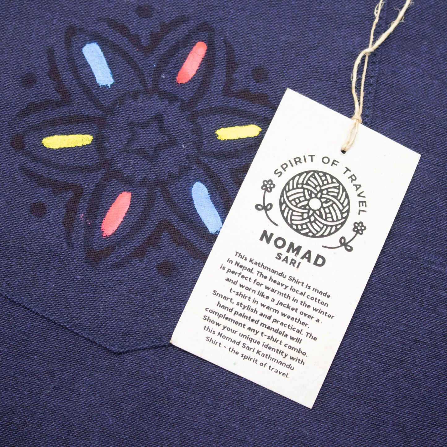 Nomad Sari Kathmandu Shirt – Indigo – Größe XL