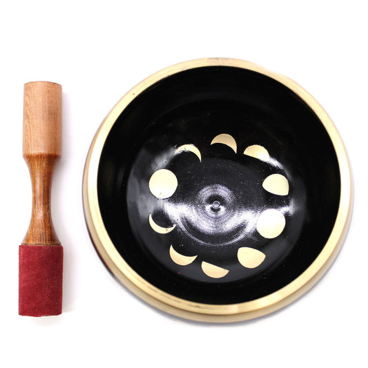 Tibetische Klangschalen-Set Mondphasen – Schwarz 14cm (Groß)