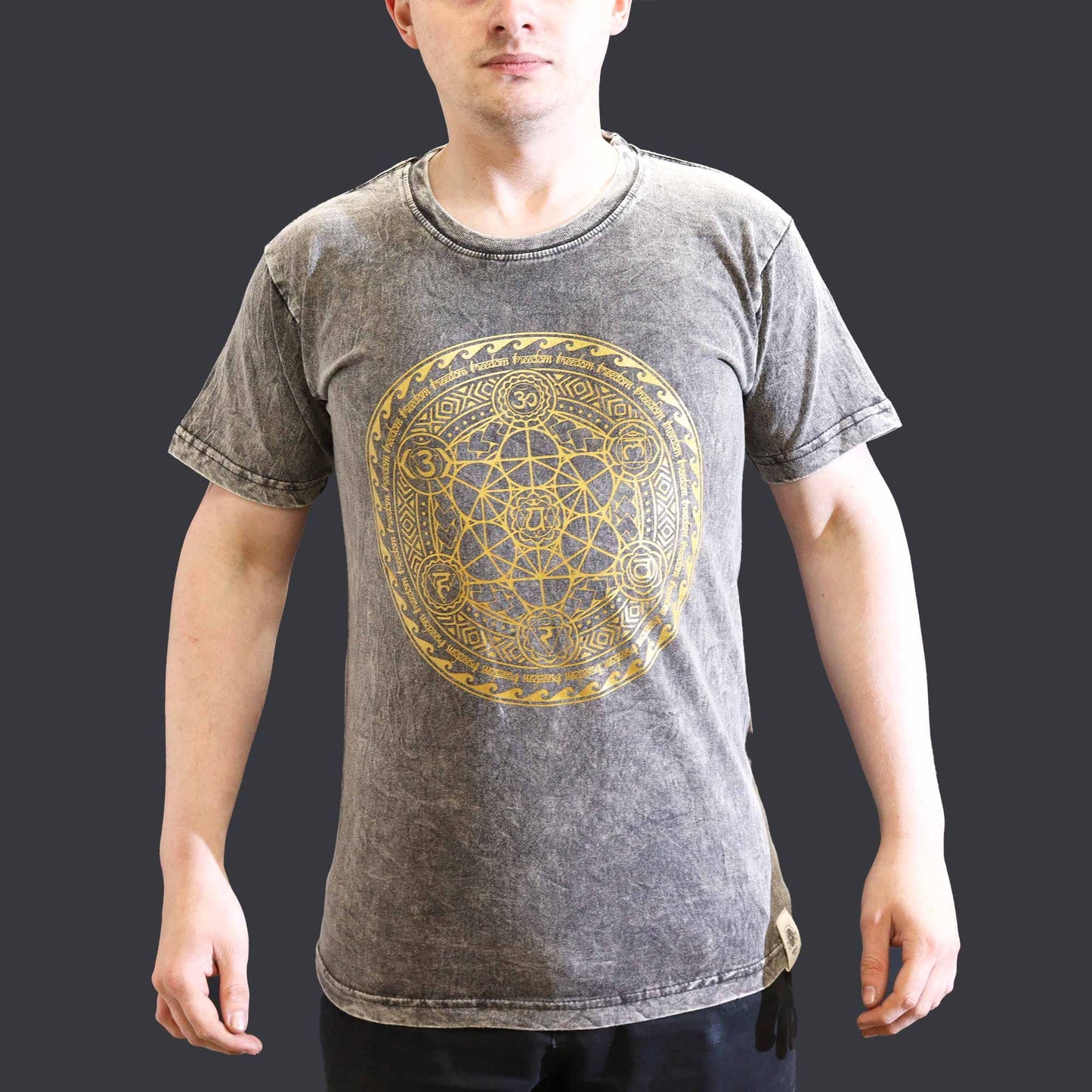 Nomad Sari Stonewashed T-Shirt – Chakra – Dunkelgrau – Größe S