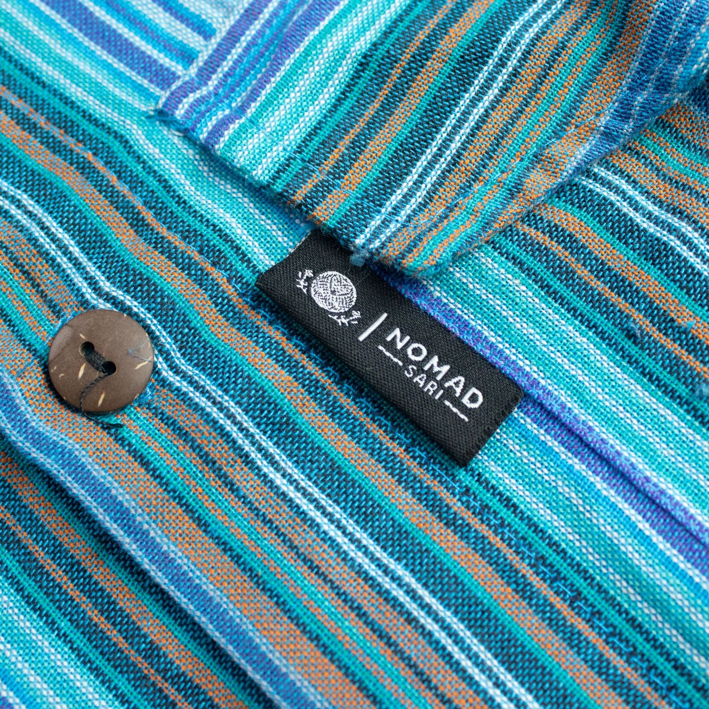 Nomad Sari Grandad Shirt – Türkis – Größe M