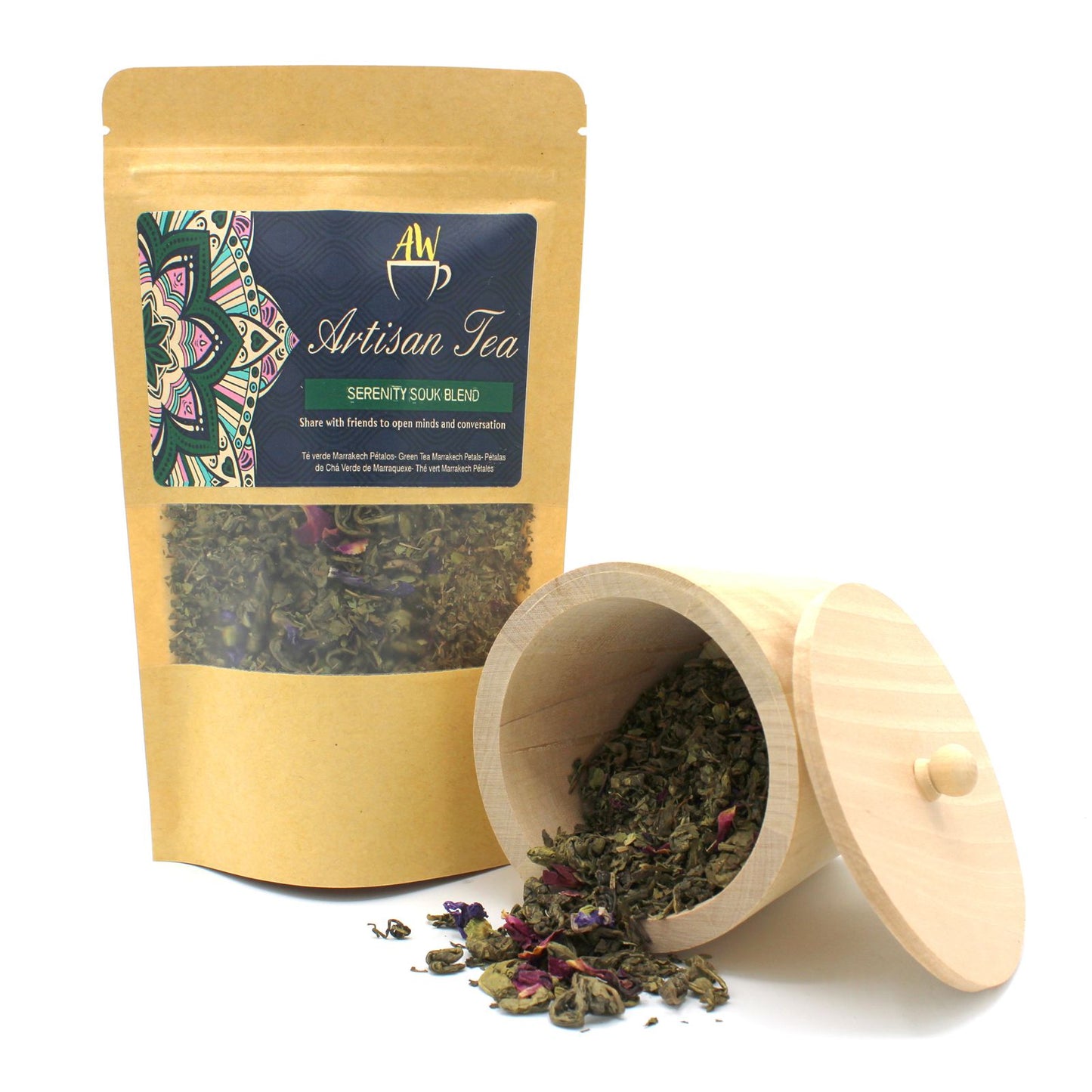 50g Grüntee – Minze & Rosenblüten | Serenity Souk Blend