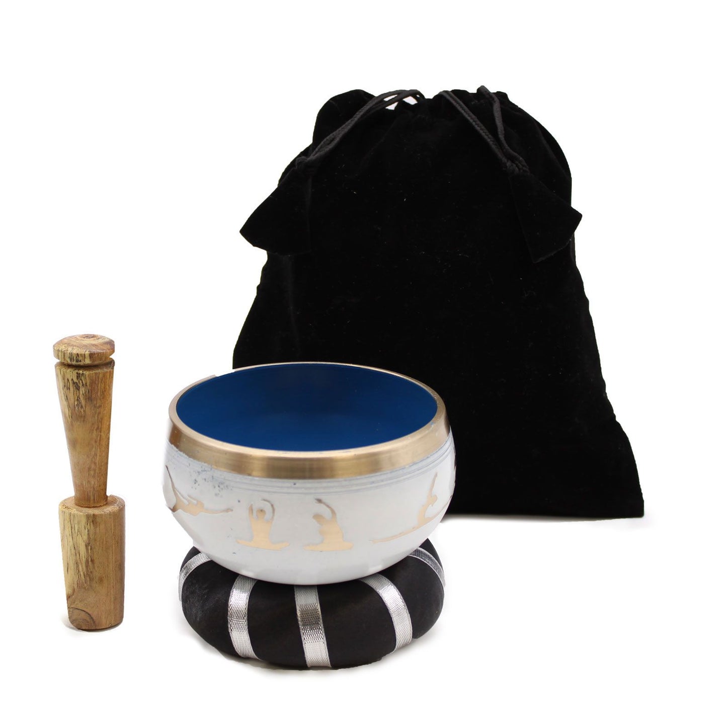 Tibetische Klangschalen-Set Yoga Moves – Weiß/Blau 10,7cm